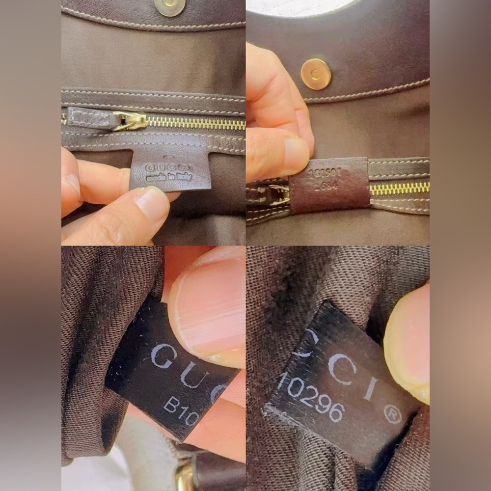 Gucci Royal Canvas Leather Hobo Tote Bag Dark Brown Monogram Timeless Designer - Picture 10 of 16